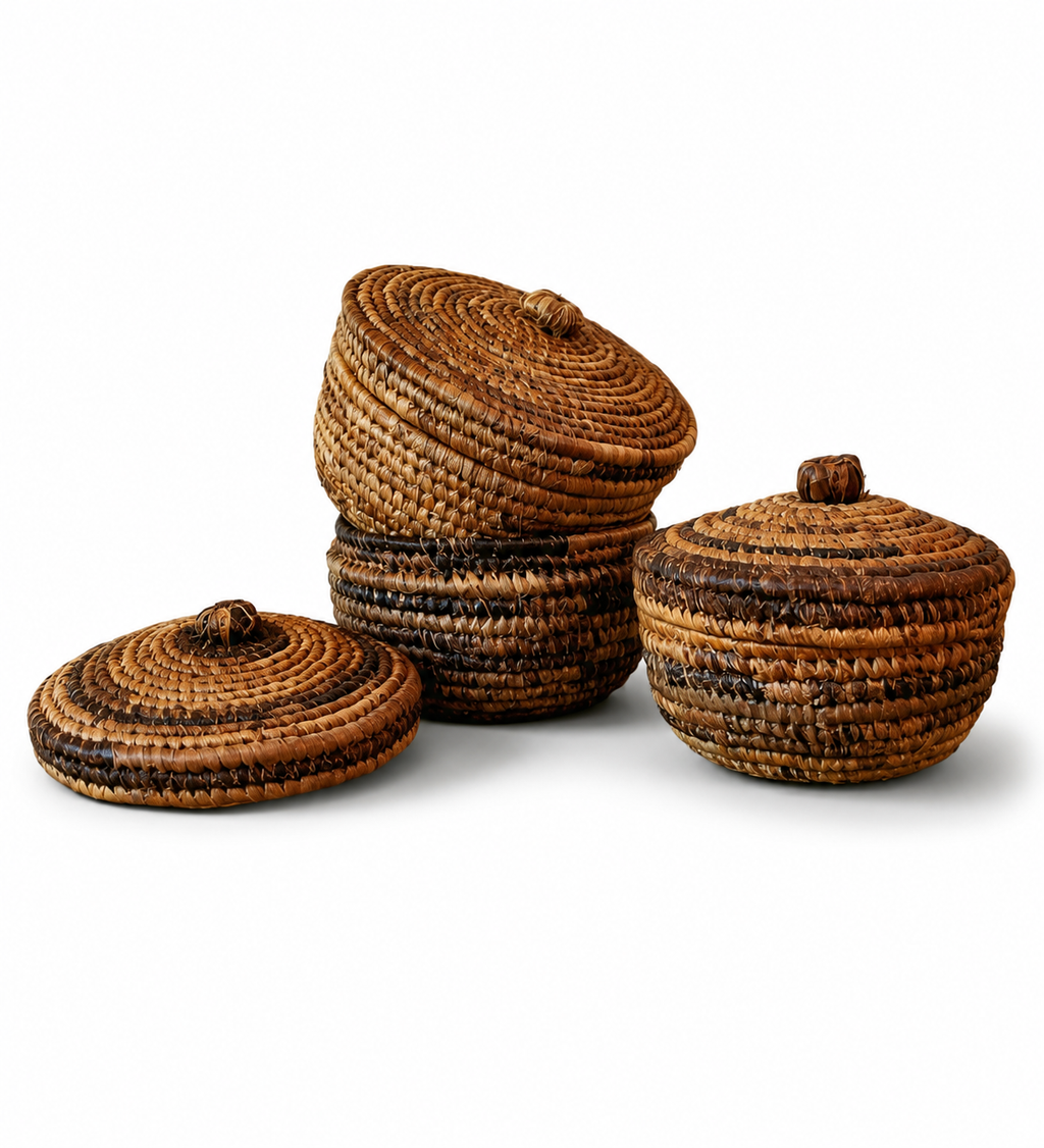 Handmade Lidded Banana Leaf Basket