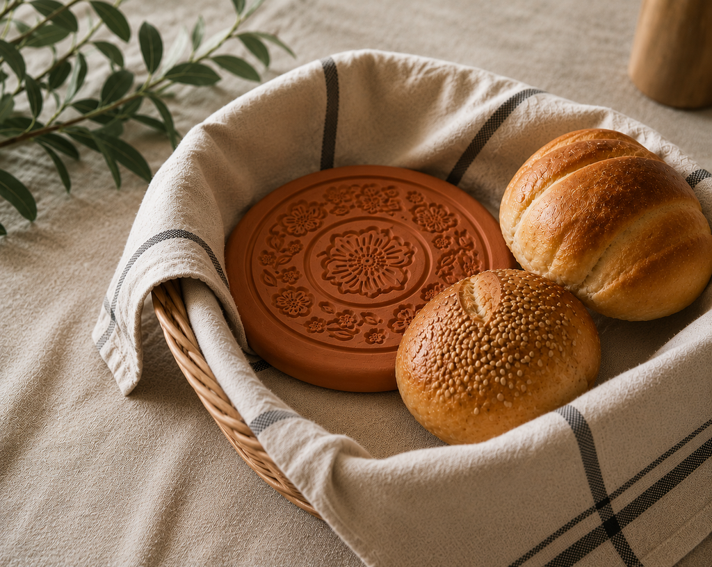Handmade Terracotta Bread Warmer — Victorian Rose