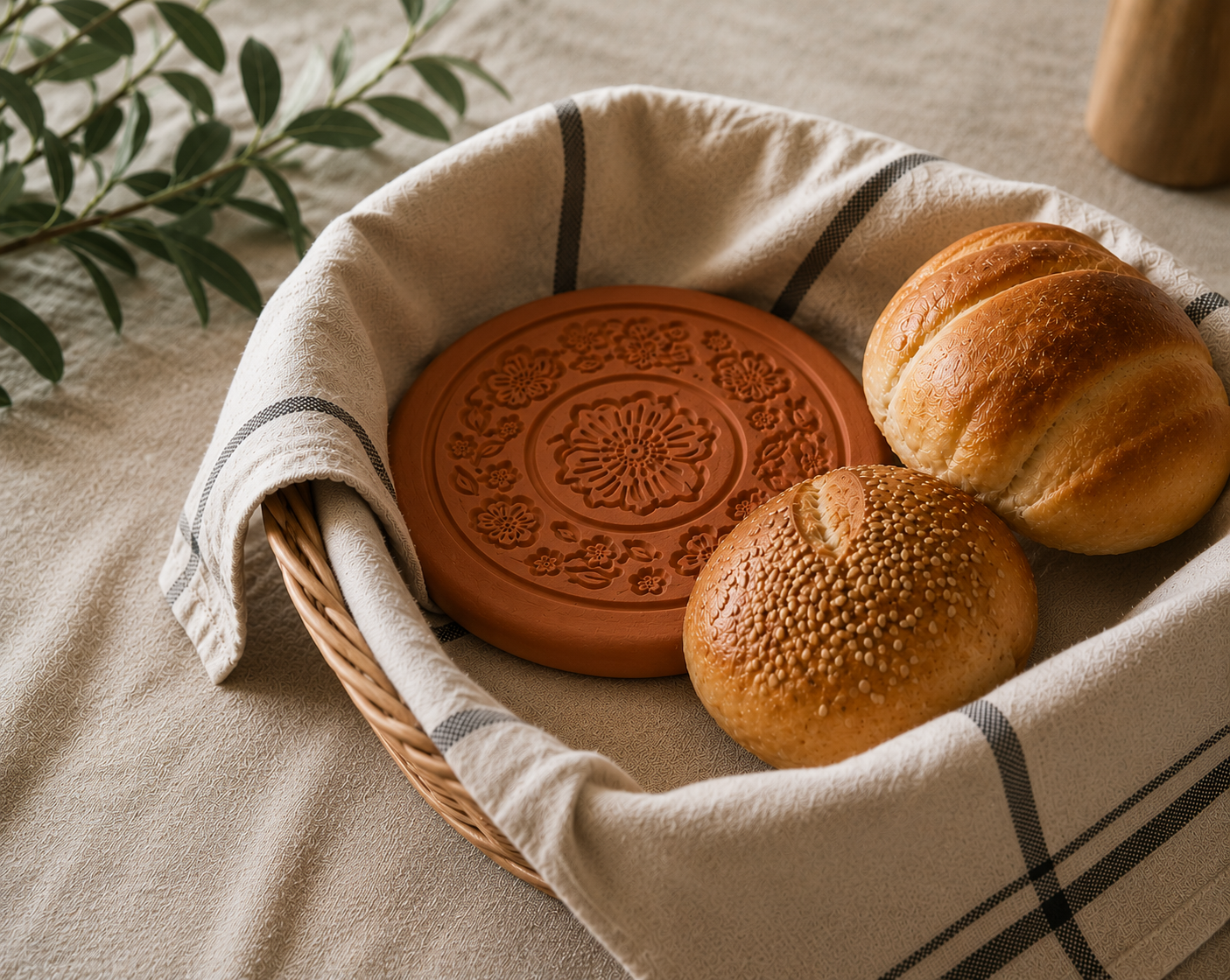 Handmade Terracotta Bread Warmer — Victorian Rose