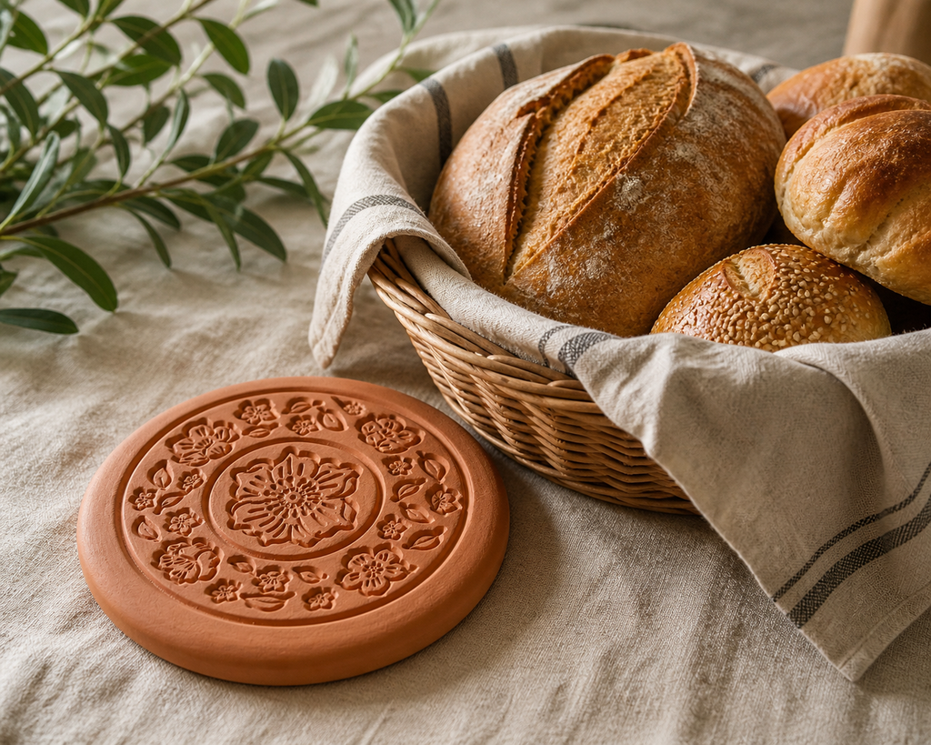 Handmade Terracotta Bread Warmer — Victorian Rose