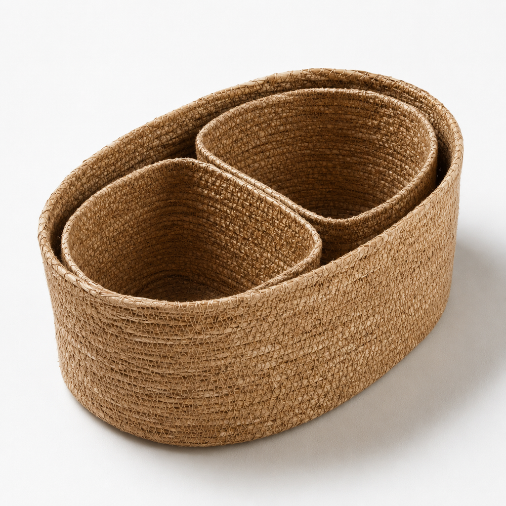 Handwoven Seagrass Nesting Basket Set