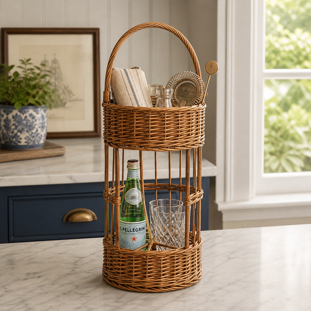 Handwoven Willow Bar Caddy