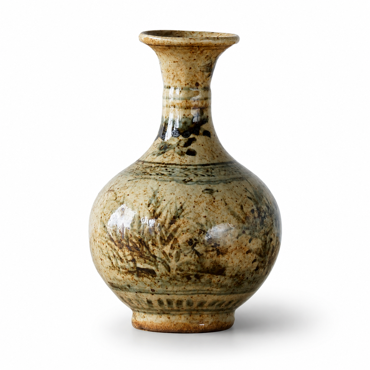 Jingdezhen Hand-Painted Bud Vase With Flower