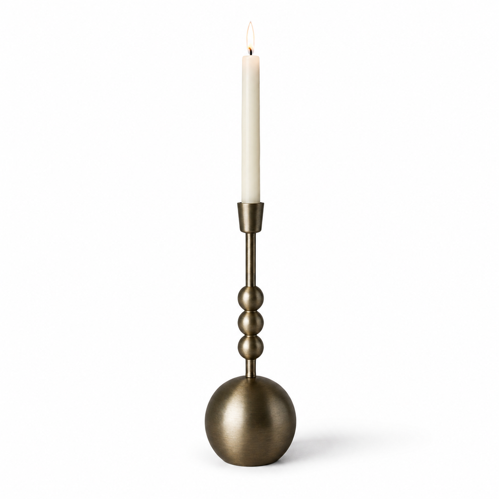 Large Stacked Orb Taper Candle Holder