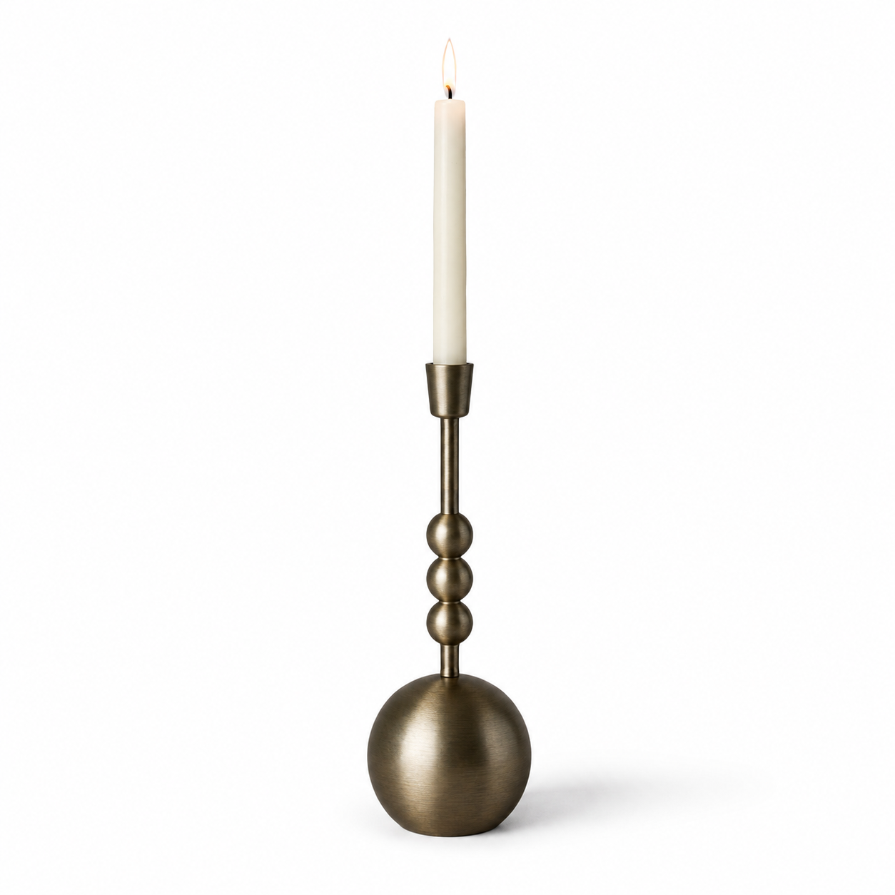 Large Stacked Orb Taper Candle Holder
