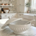 Large Fluted Ironstone Tureen with Lid