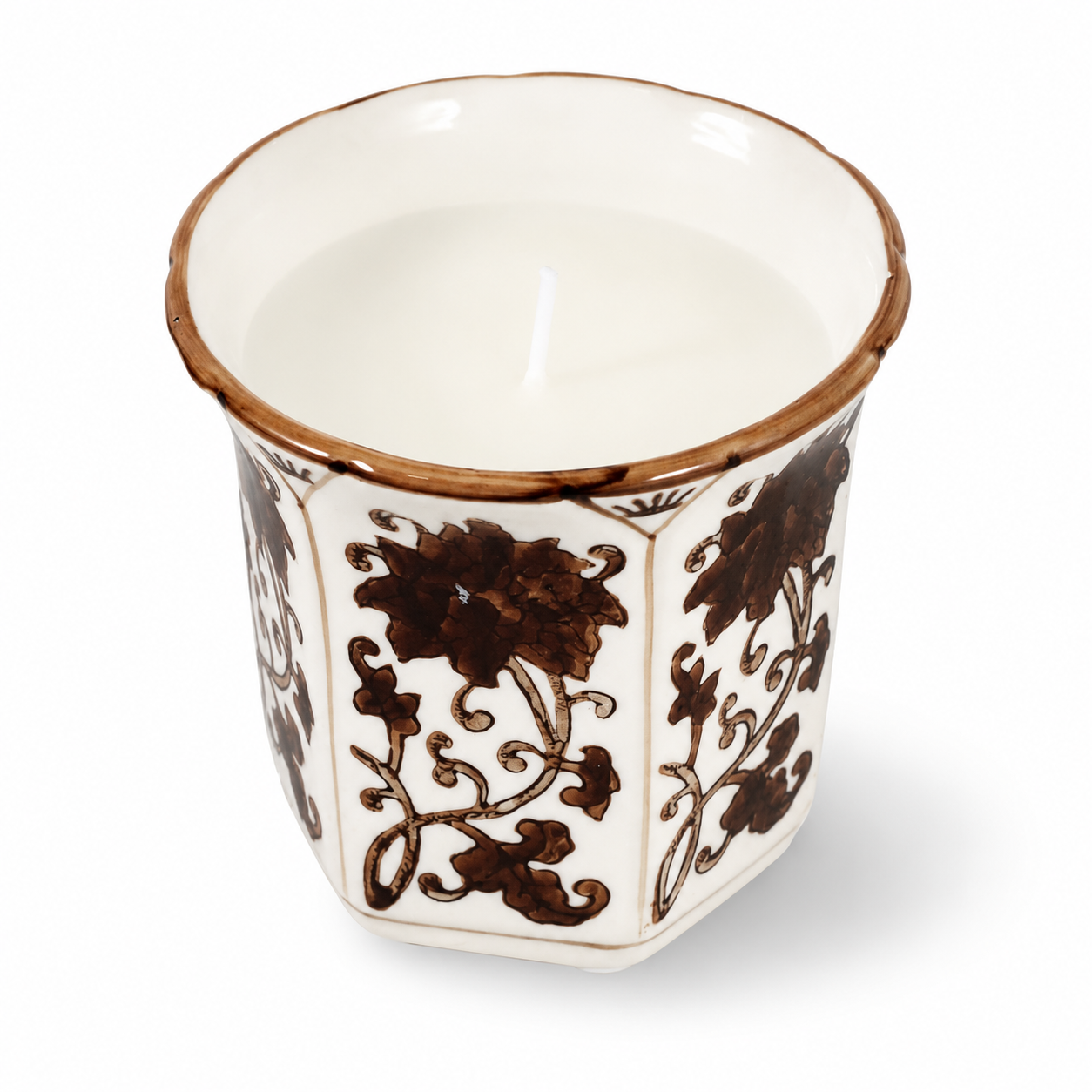 Lavender Verbena Brown Ceramic Fluted — 6 Oz