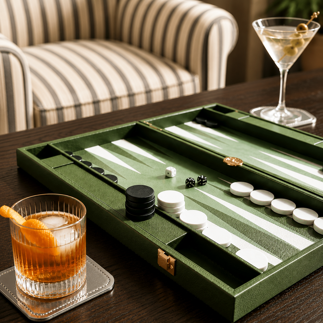 Leather Backgammon Set