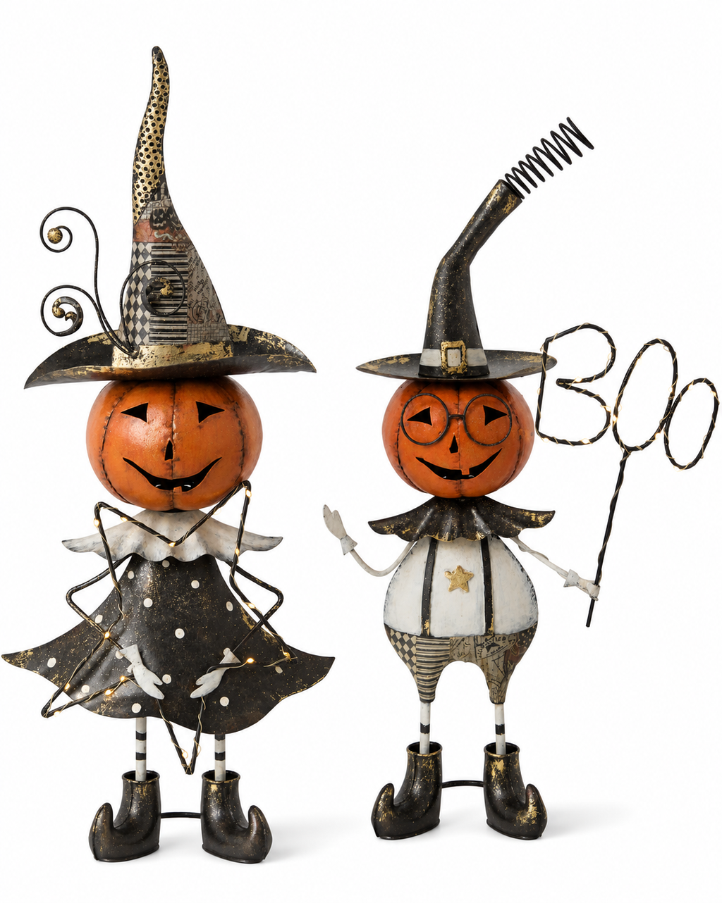 Light-Up Pumpkin Halloween Figures