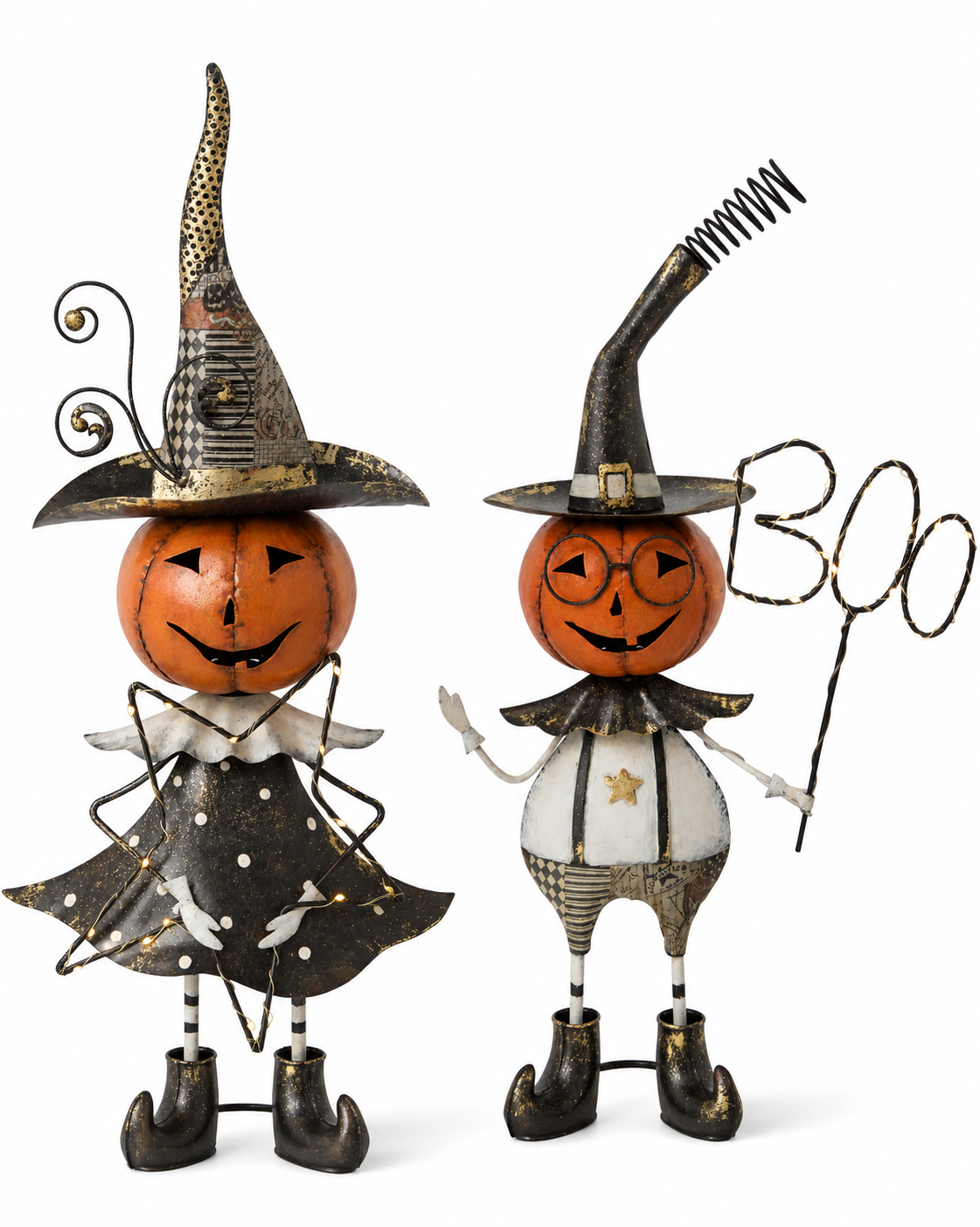 Light-Up Pumpkin Halloween Figures