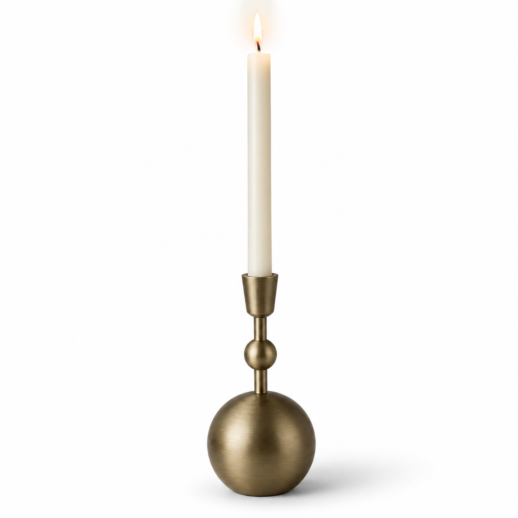 Medium Stacked Orb Taper Candle Holder