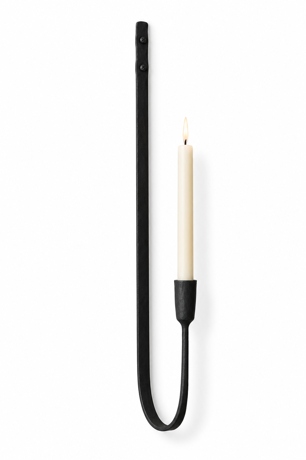 Black Iron Single Taper Wall Sconce