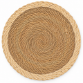 Natural Seagrass Placemat with Cream Rim | 14.5"
