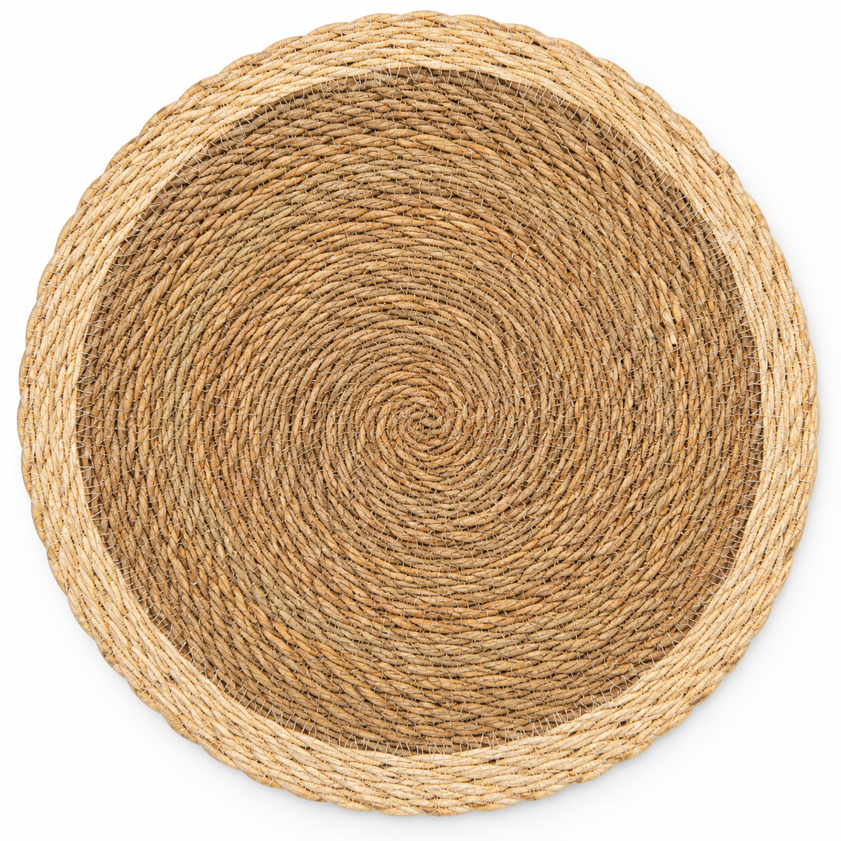 Natural Seagrass Placemat with Cream Rim | 14.5"