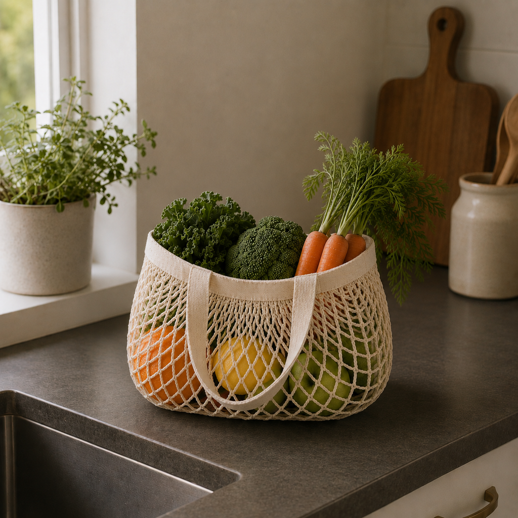 Petite Le Marche Natural Net Shopping Bag