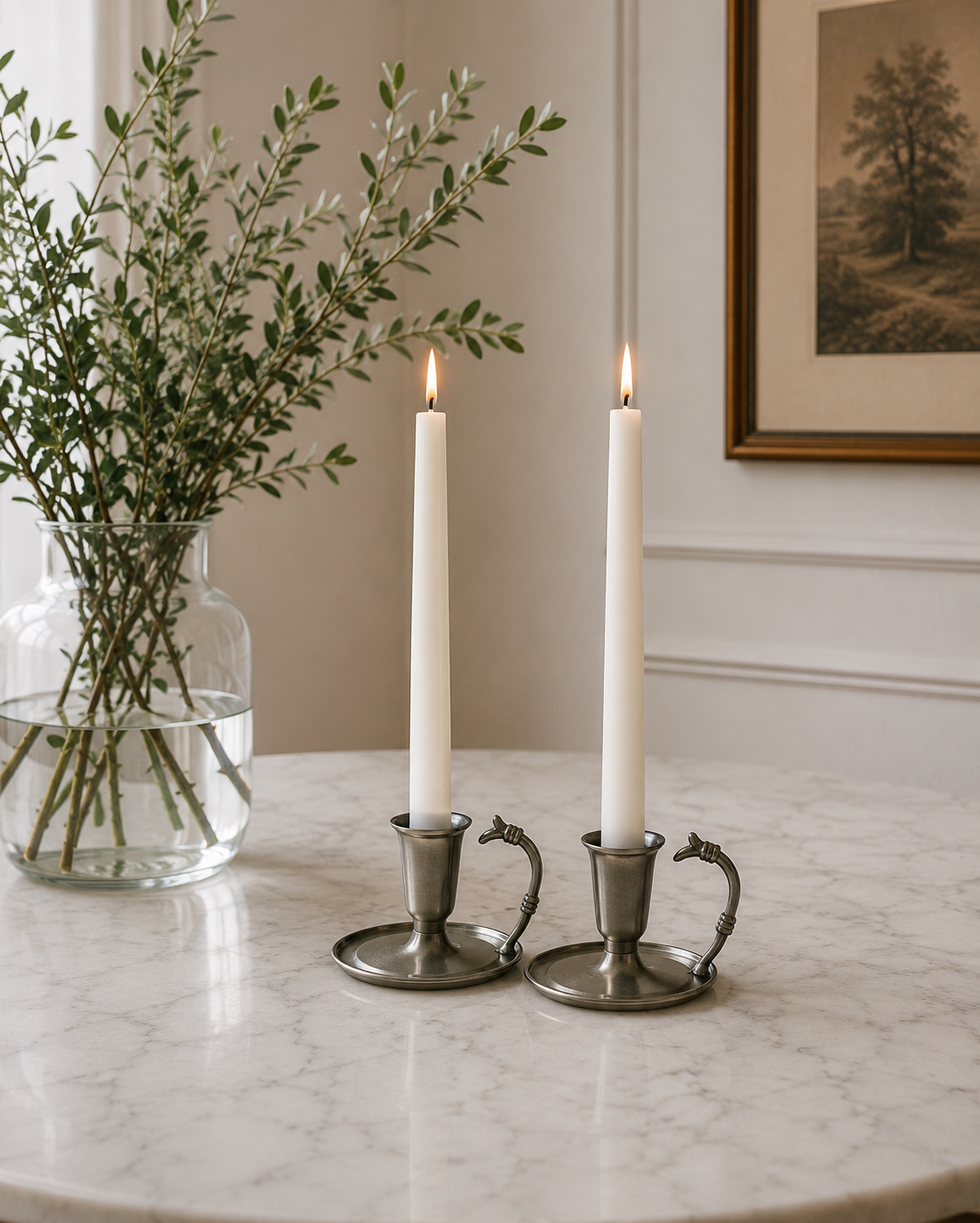 Pewter-Plated Chamberstick