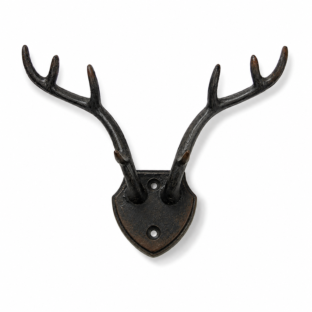 Pewter Antler Hook in Dark Metal
