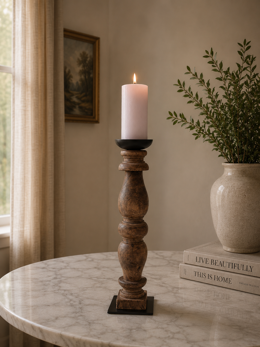 Pillar Candle Holder Natural