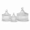 Ribbed Yurt Glass Jar with Lid