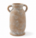 Rustic Brown Porcelain Vase with Handles