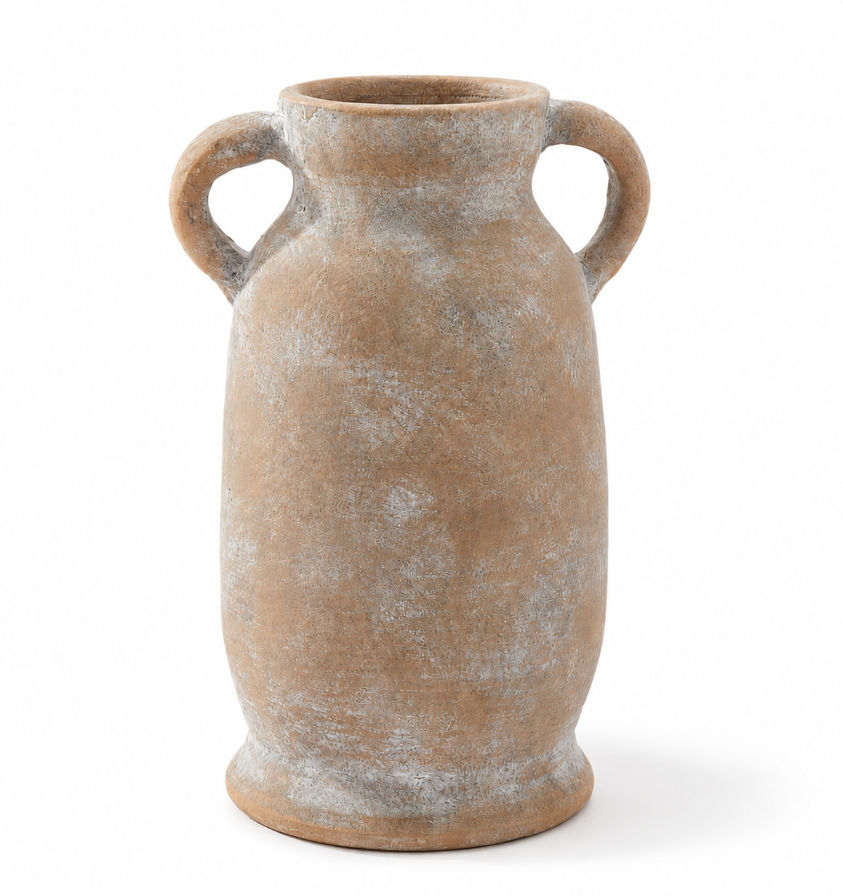 Rustic Brown Porcelain Vase with Handles