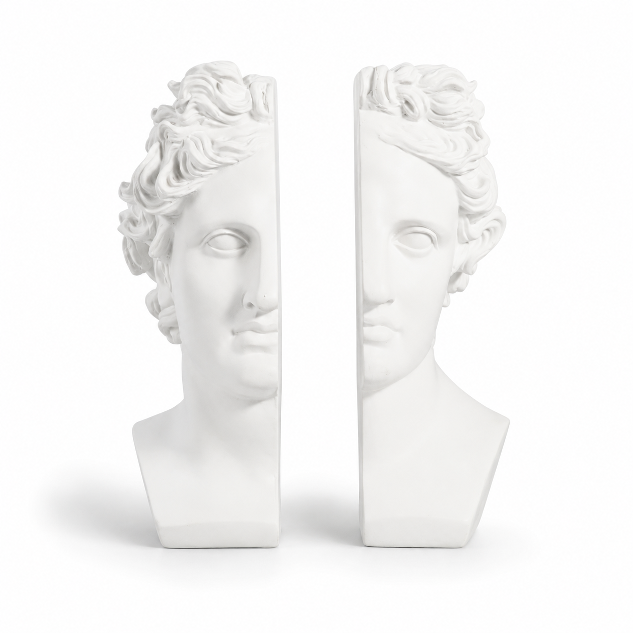 Greek Sculptural Bust Bookends Set of 2