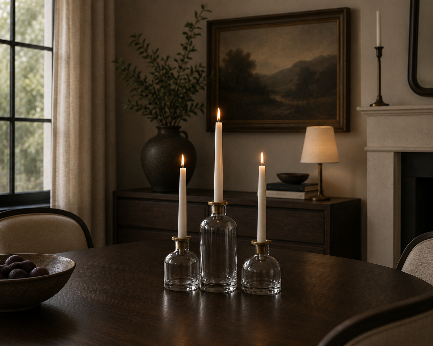 Skinny Taper Glass Candle Holder - Medium