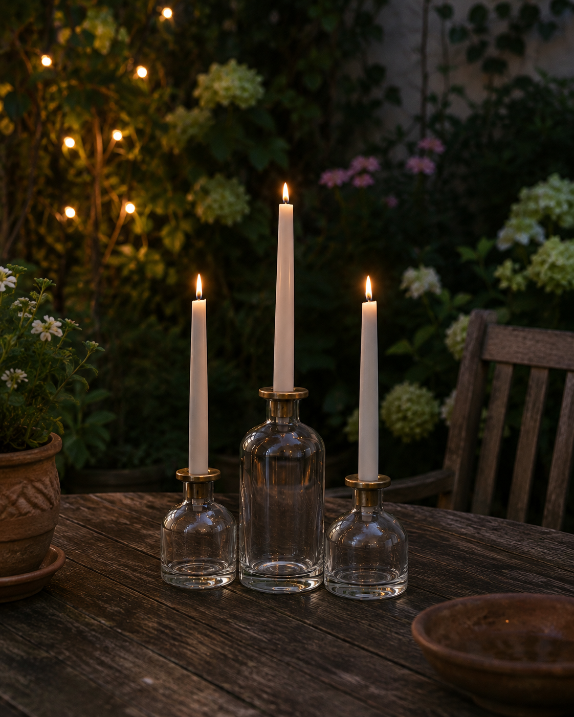 Skinny Taper Glass Candle Holder - Large