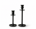 Small Black Corkscrew Taper Candle Holder