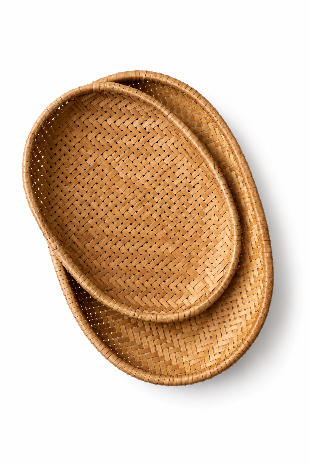 Smoked Bamboo Woven Basket Tray