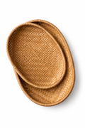 Smoked Bamboo Woven Basket Tray