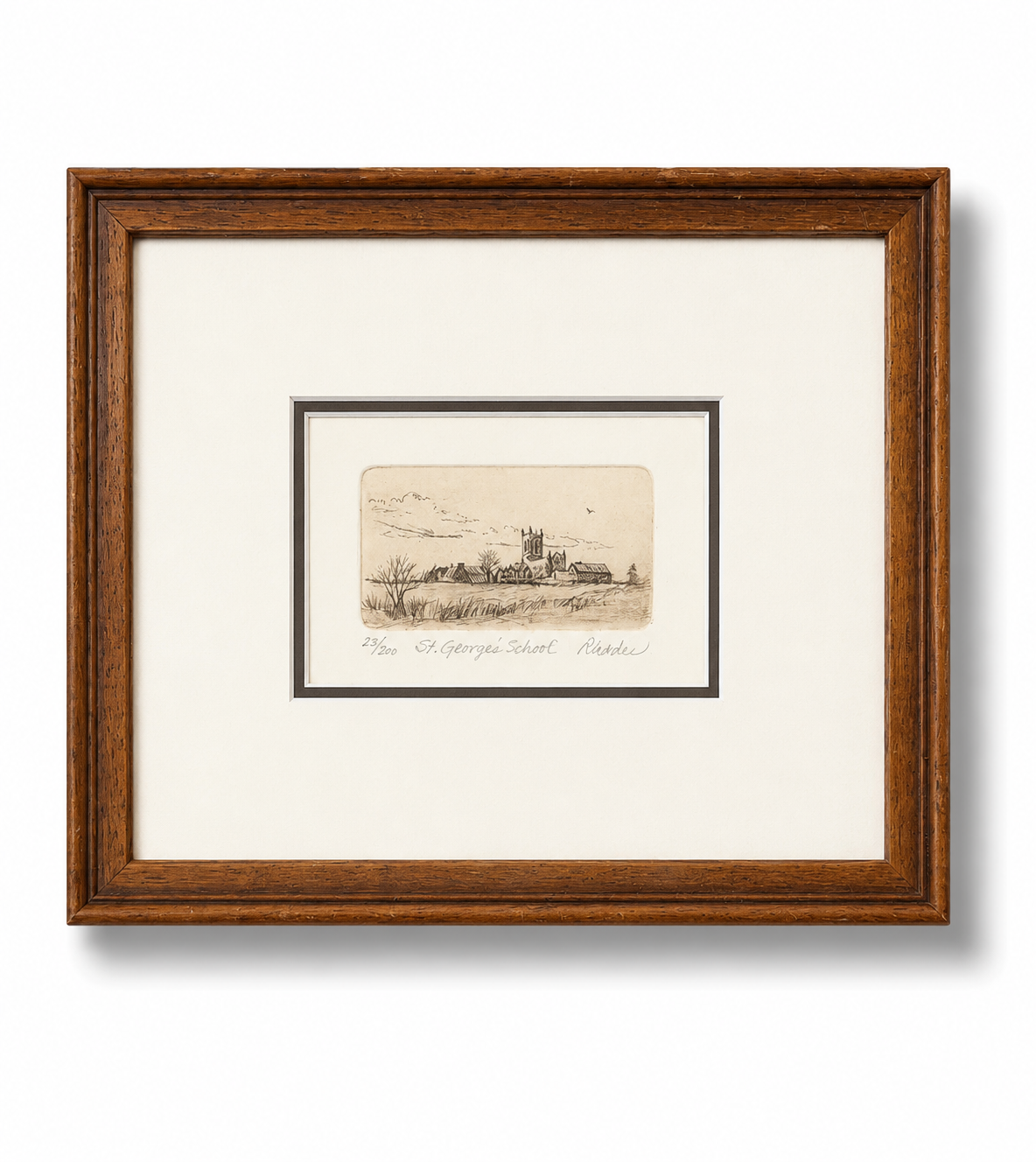 St George's School Etching — Original, Signed