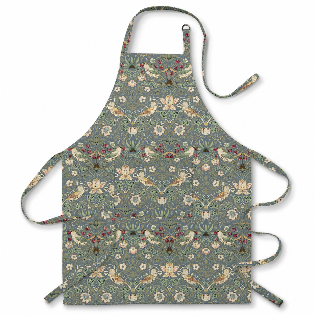 Strawberry Thief Blue Cotton Apron