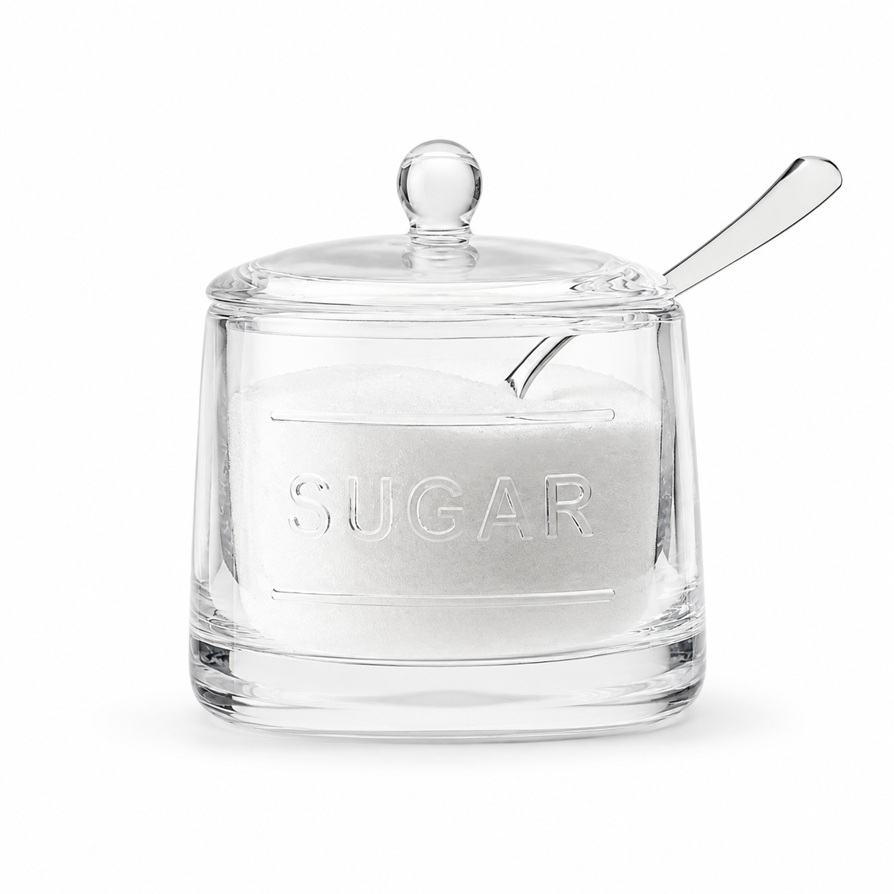 Embossed Glass Sugar Jar