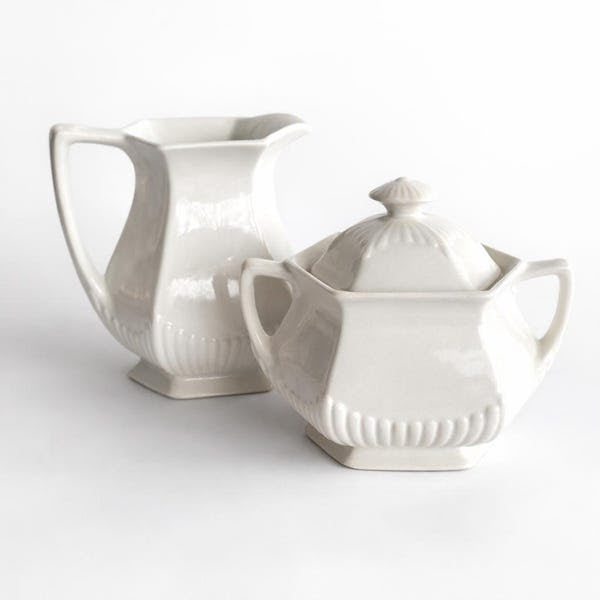Antique English Ironstone Creamer & Sugar Set — Adams & Sons