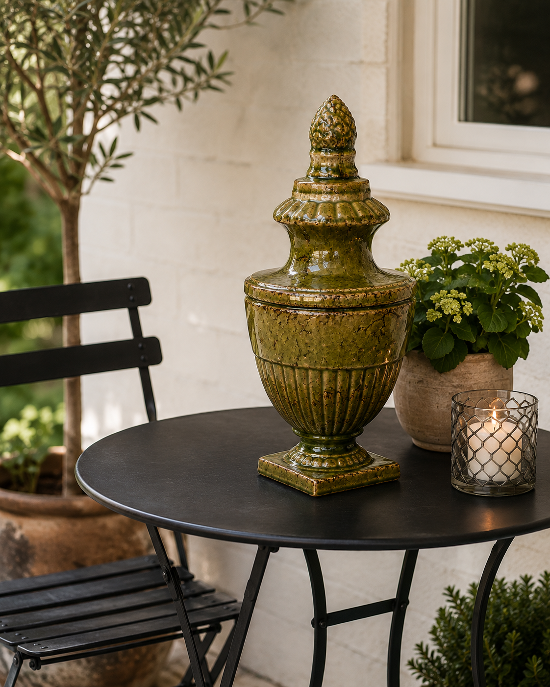 Glazed Terracotta Finial Urn