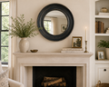 The Charcoal Wood Round Mirror