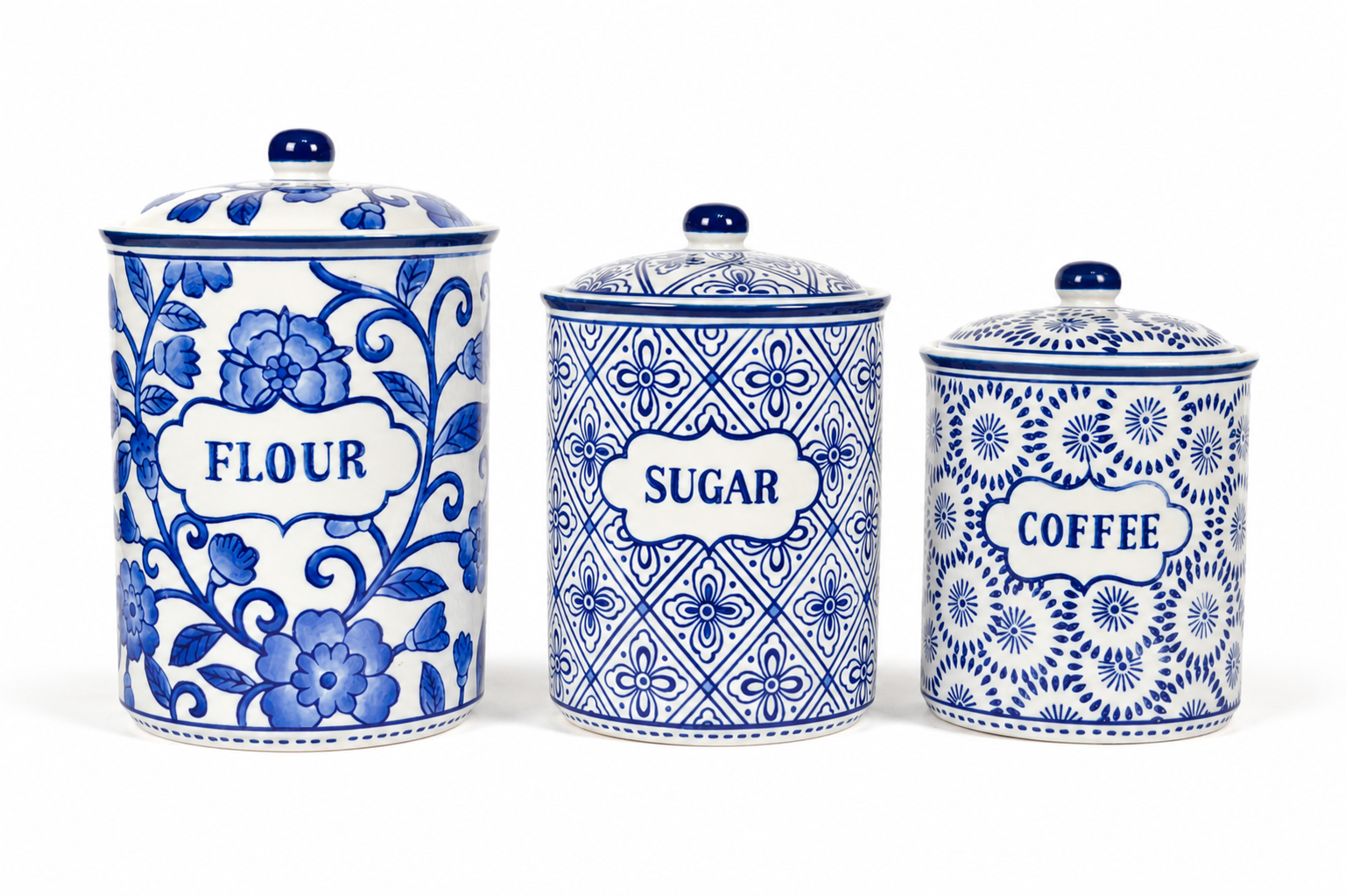 The Heritage Blue Canister Set | 3 Piece