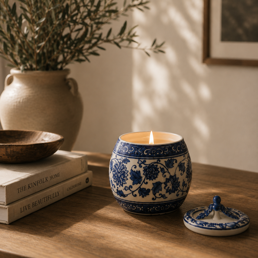 The Peony Chinoiserie Candle — 8.5 Oz