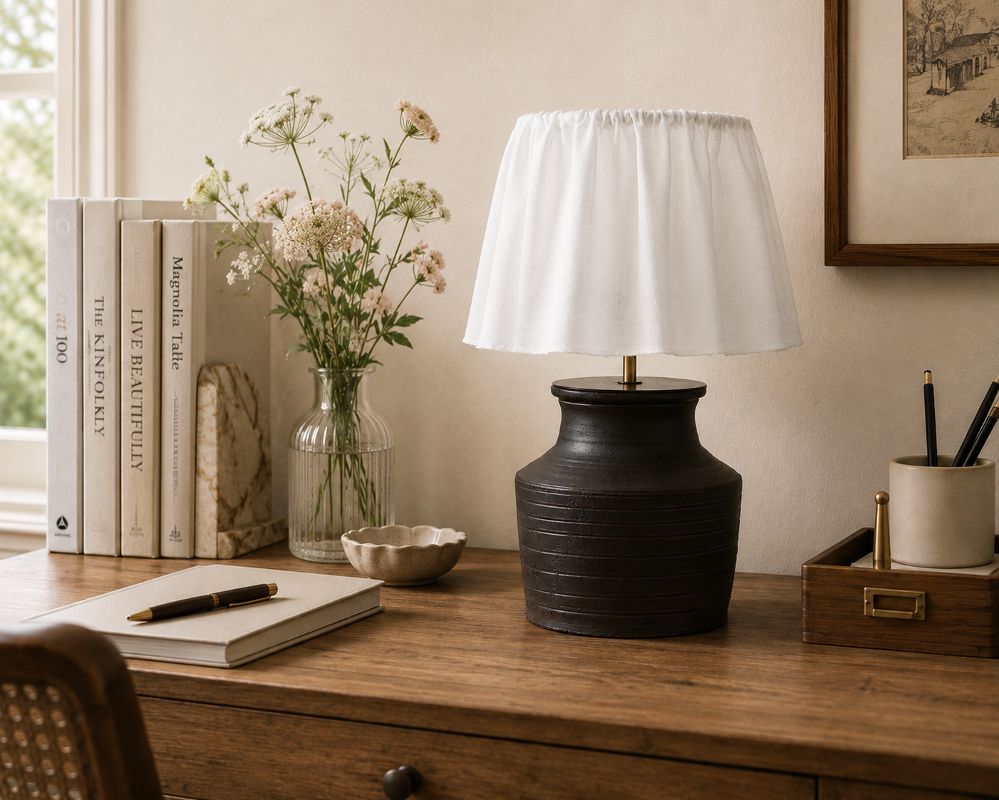 The Ruffled Ceramic Table Lamp
