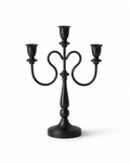 Three-Arm Black Metal Candelabra