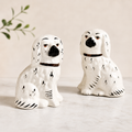 Vintage Beswick Staffordshire Spaniel Pair England — Stripped Tail