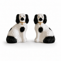 Vintage Beswick Staffordshire Spaniel Pair — Black & White