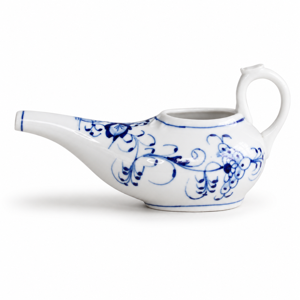 Vintage Blue Onion Porcelain Pouring Vessel