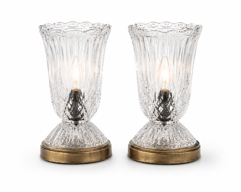 Vintage Crystal Boudoir Lamps | Pair