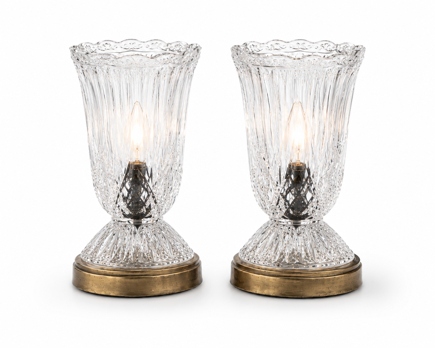 Vintage Crystal Boudoir Lamps | Pair