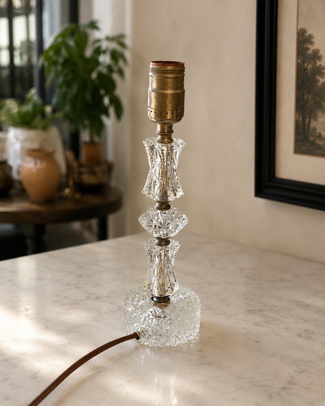 Vintage Cut Crystal Lamp