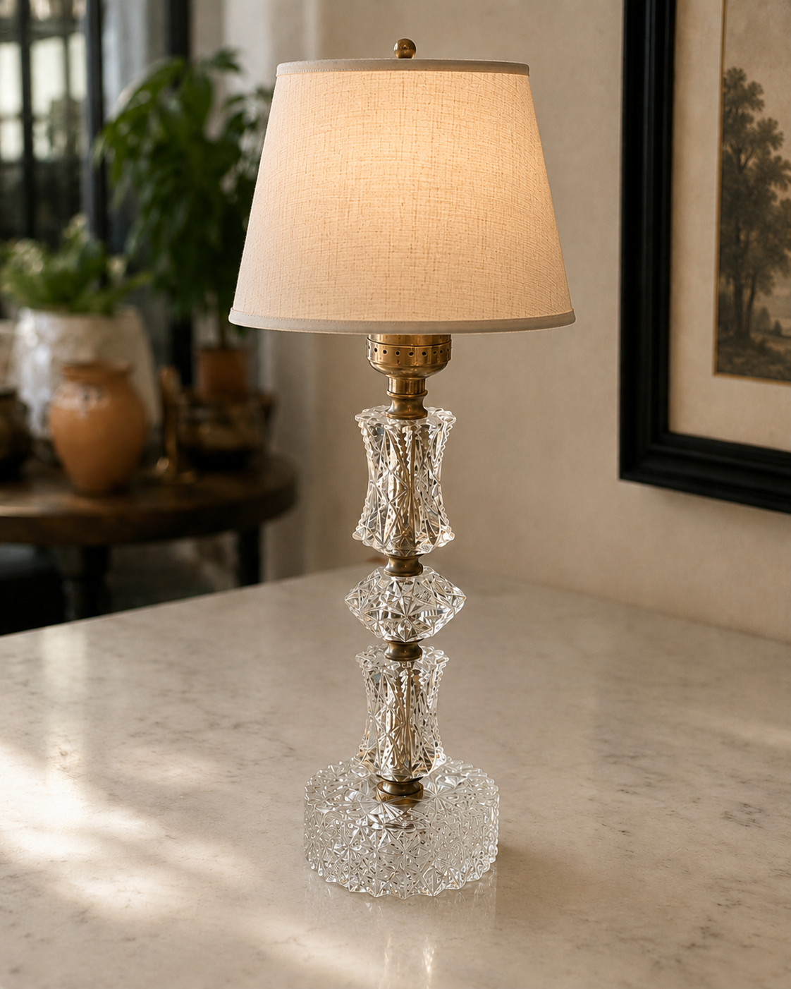 Vintage Cut Crystal Lamp