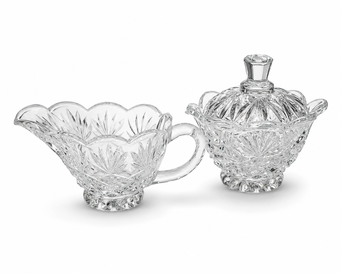 Vintage Lead Crystal Creamer & Sugar Bowl Set