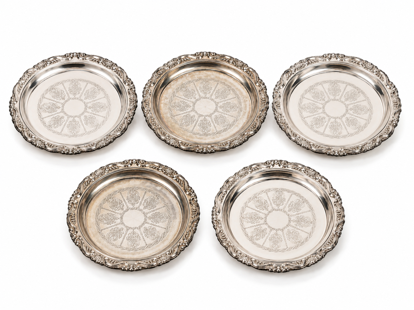 Vintage Italian Silver-Plated Coasters | Set of 5